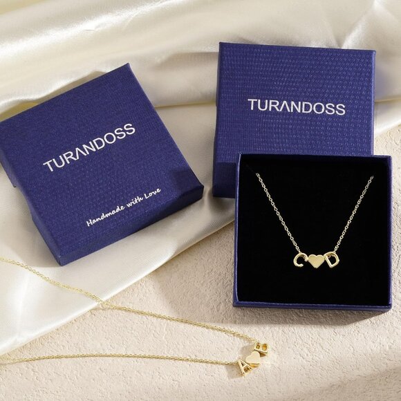 Lightweight Heart Initial Necklace, A-Z Letters - Hypoallergenic Jewelry - Picture 7 of 7